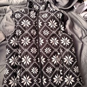 Laura Scott Black and White Patterned Vest